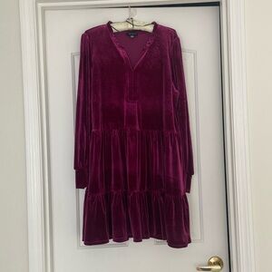 1. State Magenta Velour Dress